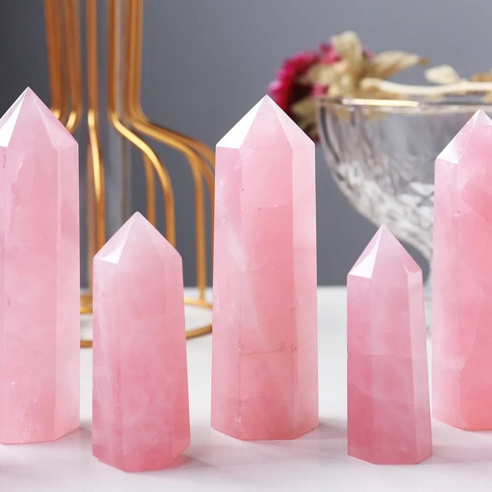 Natural Rose Quartz Crystal Wand - Crystal Healing from Dear Cece - Just £11.99! Shop now at Dear Cece