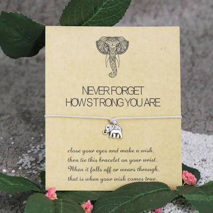 Elephant Strength Wish Bracelet "Never Forget How Strong You Are" - Bracelets from Dear Cece - Just £7.99! Shop now at Dear Cece