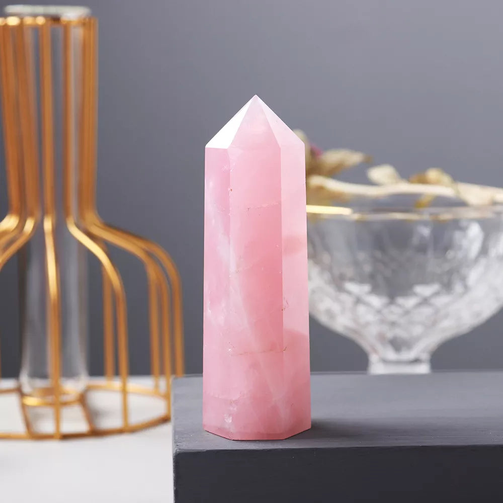 Natural Rose Quartz Crystal Wand - Crystal Healing from Dear Cece - Just £11.99! Shop now at Dear Cece