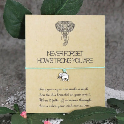 Elephant Strength Wish Bracelet "Never Forget How Strong You Are" - Bracelets from Dear Cece - Just £7.99! Shop now at Dear Cece