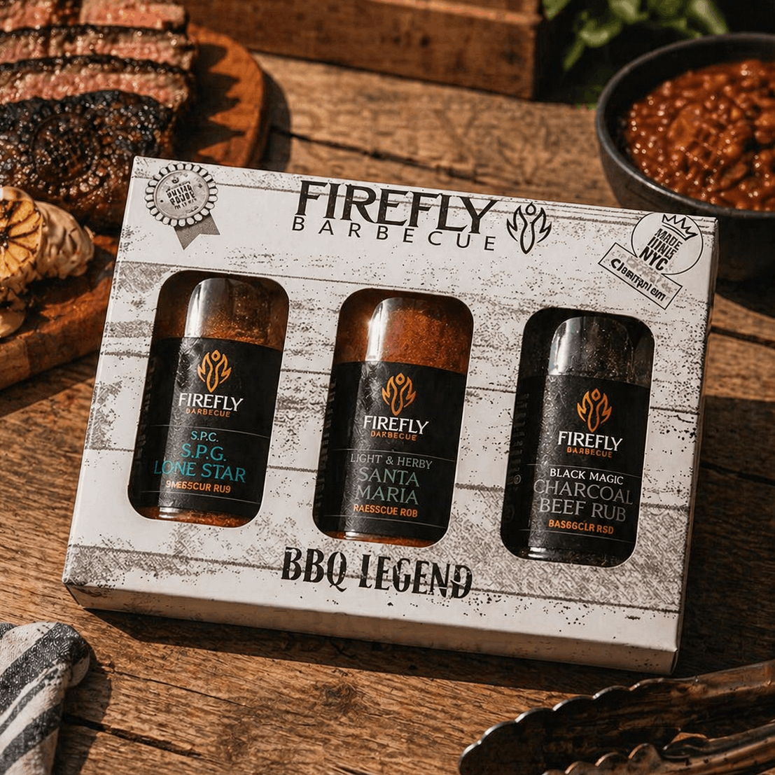 Firefly BBQ Legend - 3 Beefy BBQ Rubs Gift Box