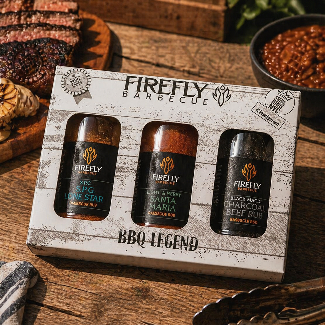 Firefly BBQ Legend - 3 Beefy BBQ Rubs Gift Box