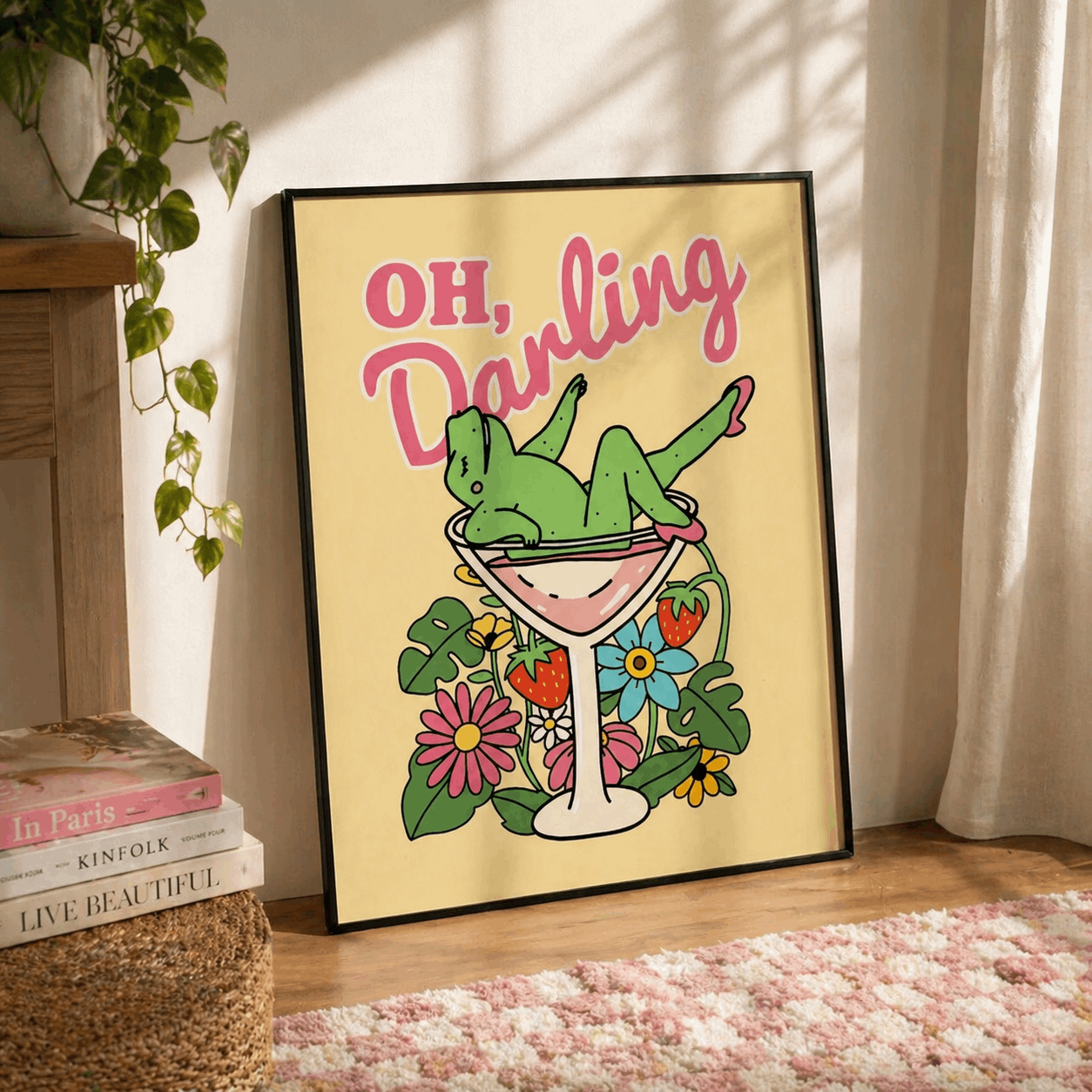 Oh Darling Funny Frog Framed Wall Art Print