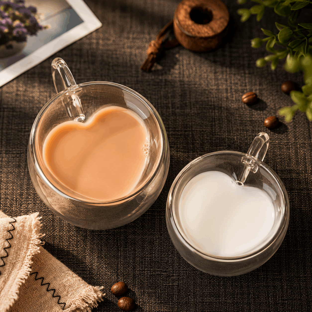 Heart Shaped Espresso Glass Coffee Mug