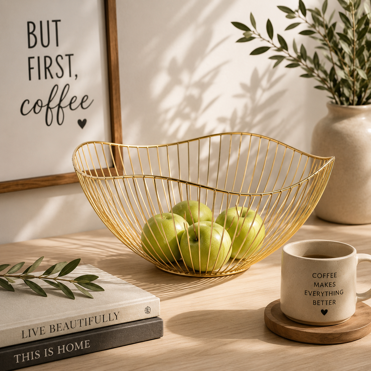 Geometric Metal Fruit Bowl | Modern Decorative Kitchen and Dining Bowl