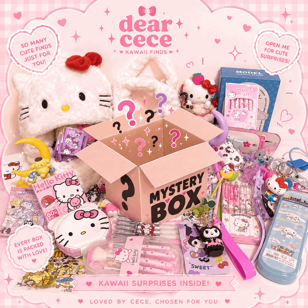 Hello kitty mystery box and contents 