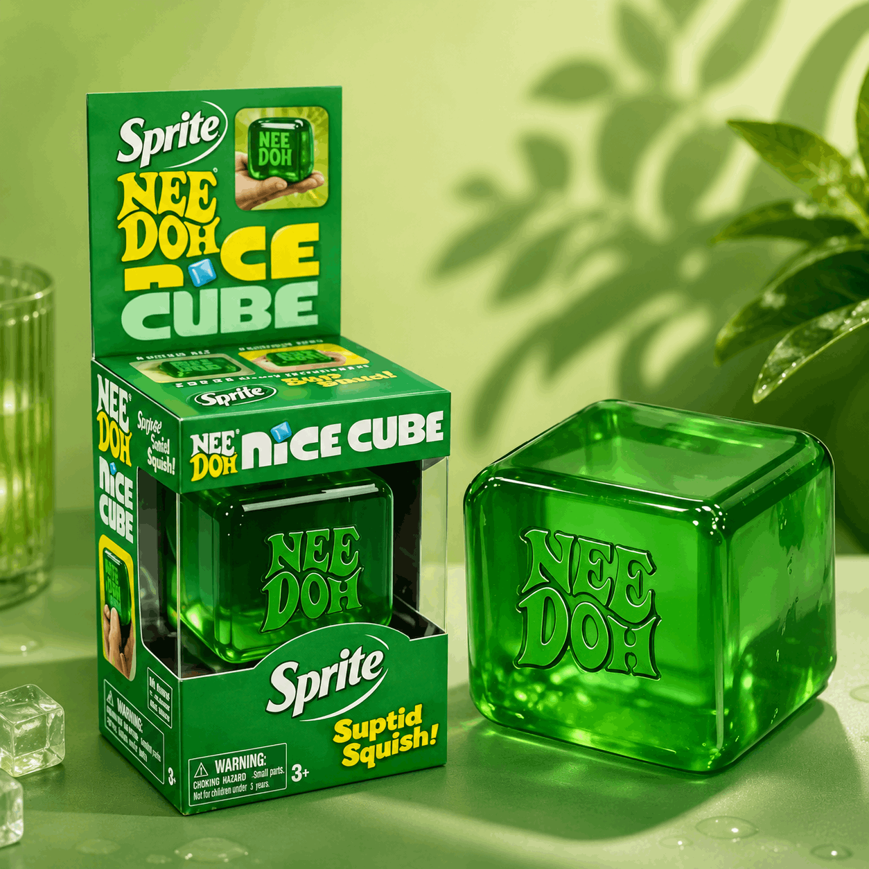 Needoh sprite fidget toy and packaging 