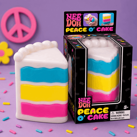 NeeDoh Peace O’ Cake Squishy Toy | Rainbow Cake Sensory Fidget Stress Toy