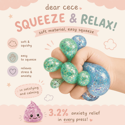info on Glitter Poo Squishy Stress Ball Funny Stretch Fidget Toy