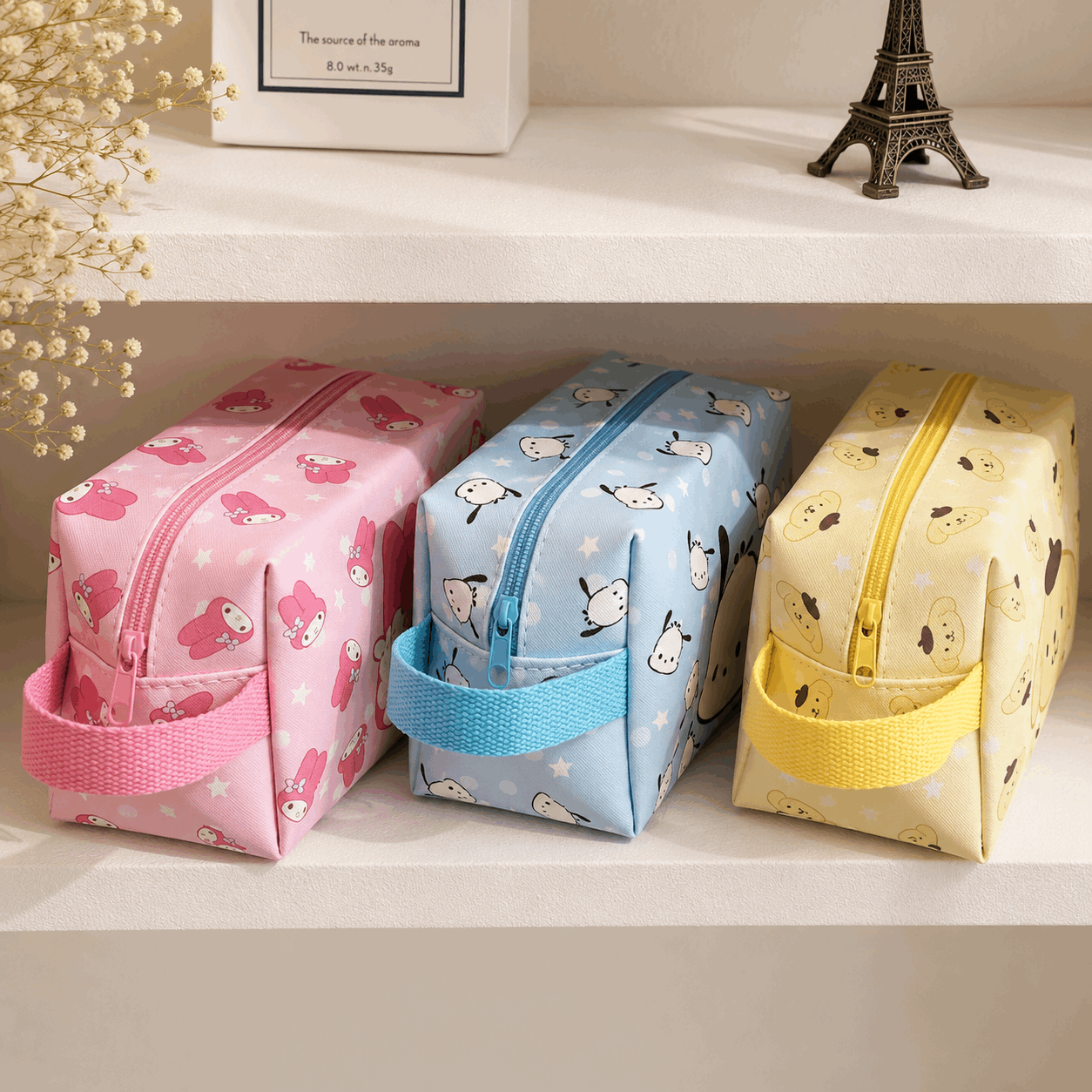 Sanrio Large Cosmetic Bag Hello Kitty Kuromi Makeup Case