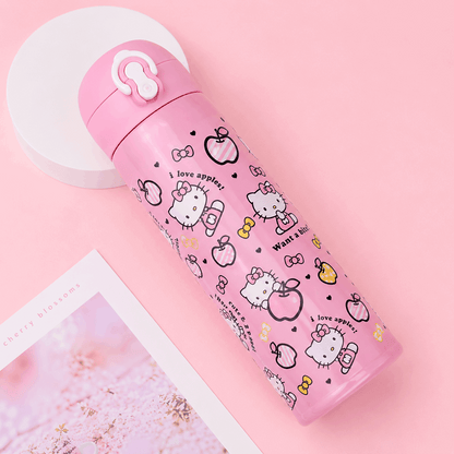 Sanrio Hello Kitty Insulated Water Bottle | Stainless Steel Straw Thermos Flask