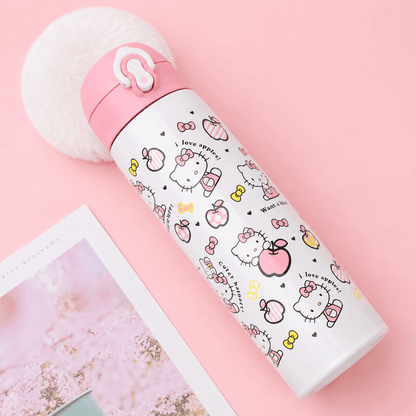 Sanrio Hello Kitty Insulated Water Bottle | Stainless Steel Straw Thermos Flask