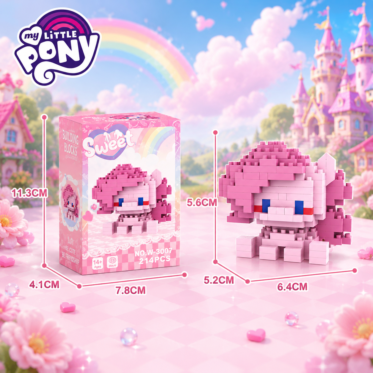 My Little Pony toy figure with packaging against a colorful background