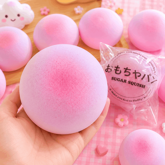 Sugar Bun Squishy Fidget Toy | Pink Slow Rise Sensory Stress Relief Toy
