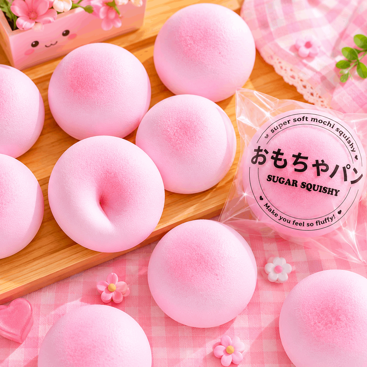 Sugar Bun Squishy Fidget Toy | Pink Slow Rise Sensory Stress Relief Toy