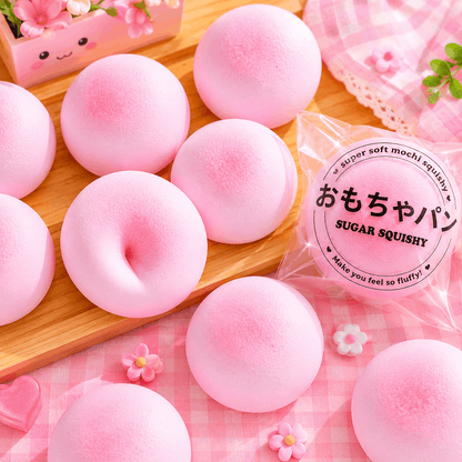 Sugar Bun Squishy Fidget Toy | Pink Slow Rise Sensory Stress Relief Toy