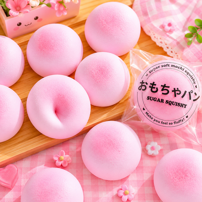 Sugar Bun Squishy Fidget Toy | Pink Slow Rise Sensory Stress Relief Toy