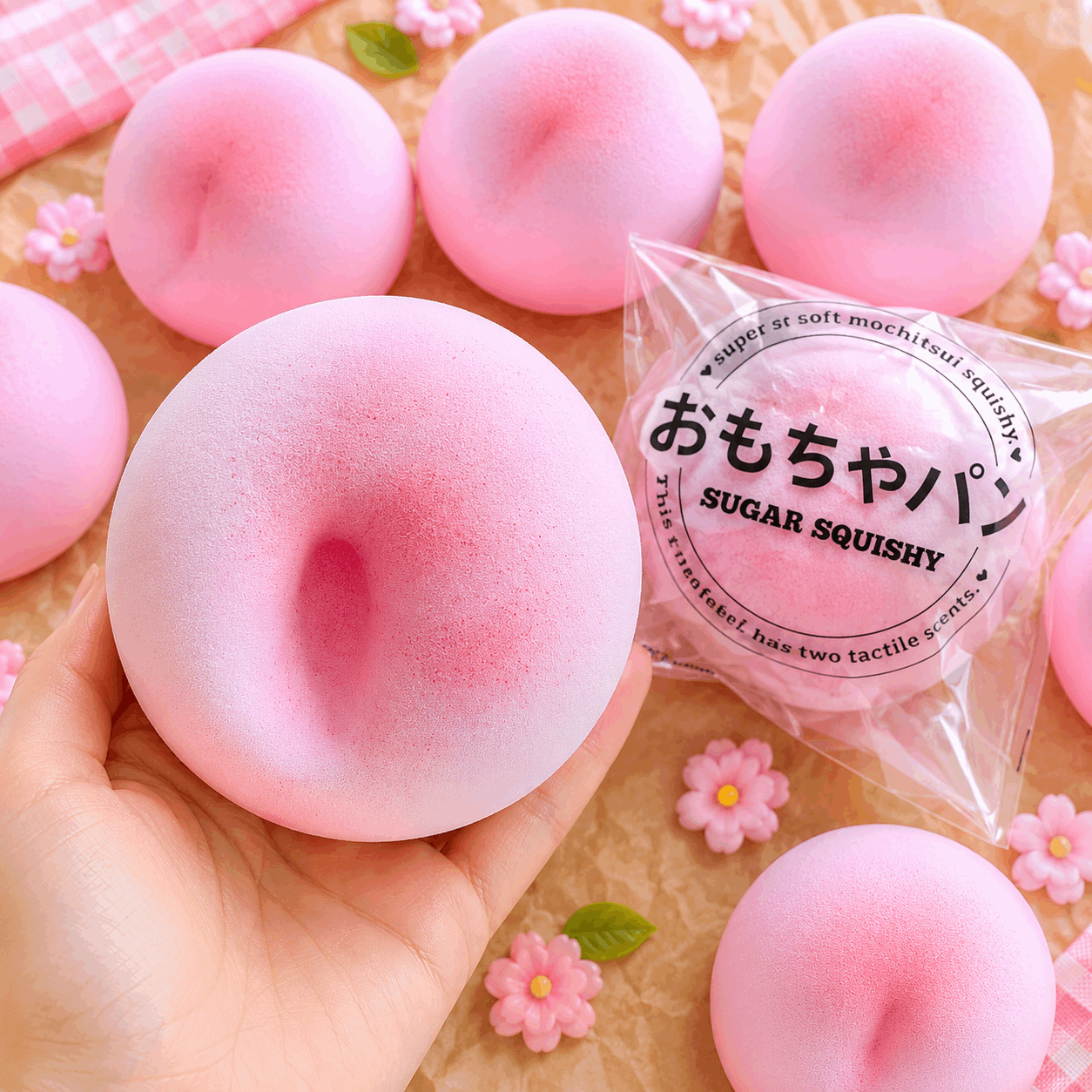 Sugar Bun Squishy Fidget Toy | Pink Slow Rise Sensory Stress Relief Toy