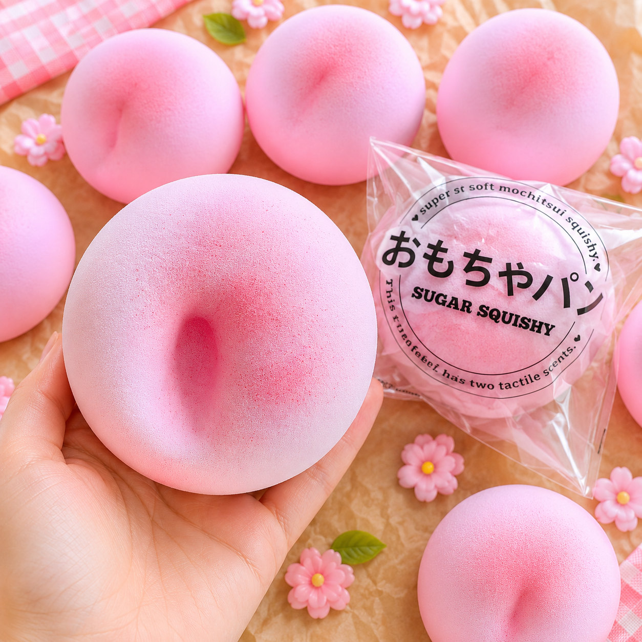 Sugar Bun Squishy Fidget Toy | Pink Slow Rise Sensory Stress Relief Toy