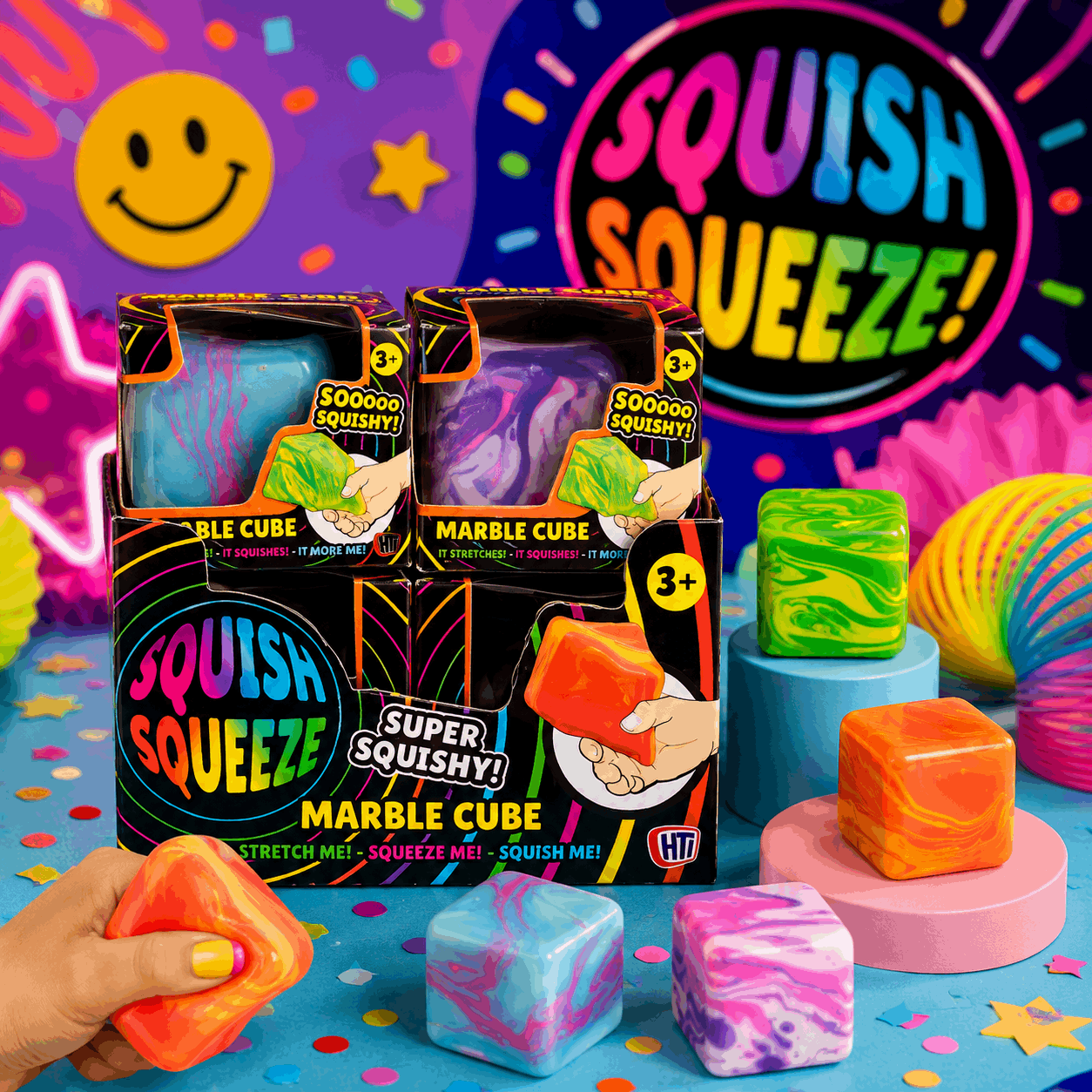 Marble Cube Squish Fidget Toy | Maltose Sensory Stress Relief Cube