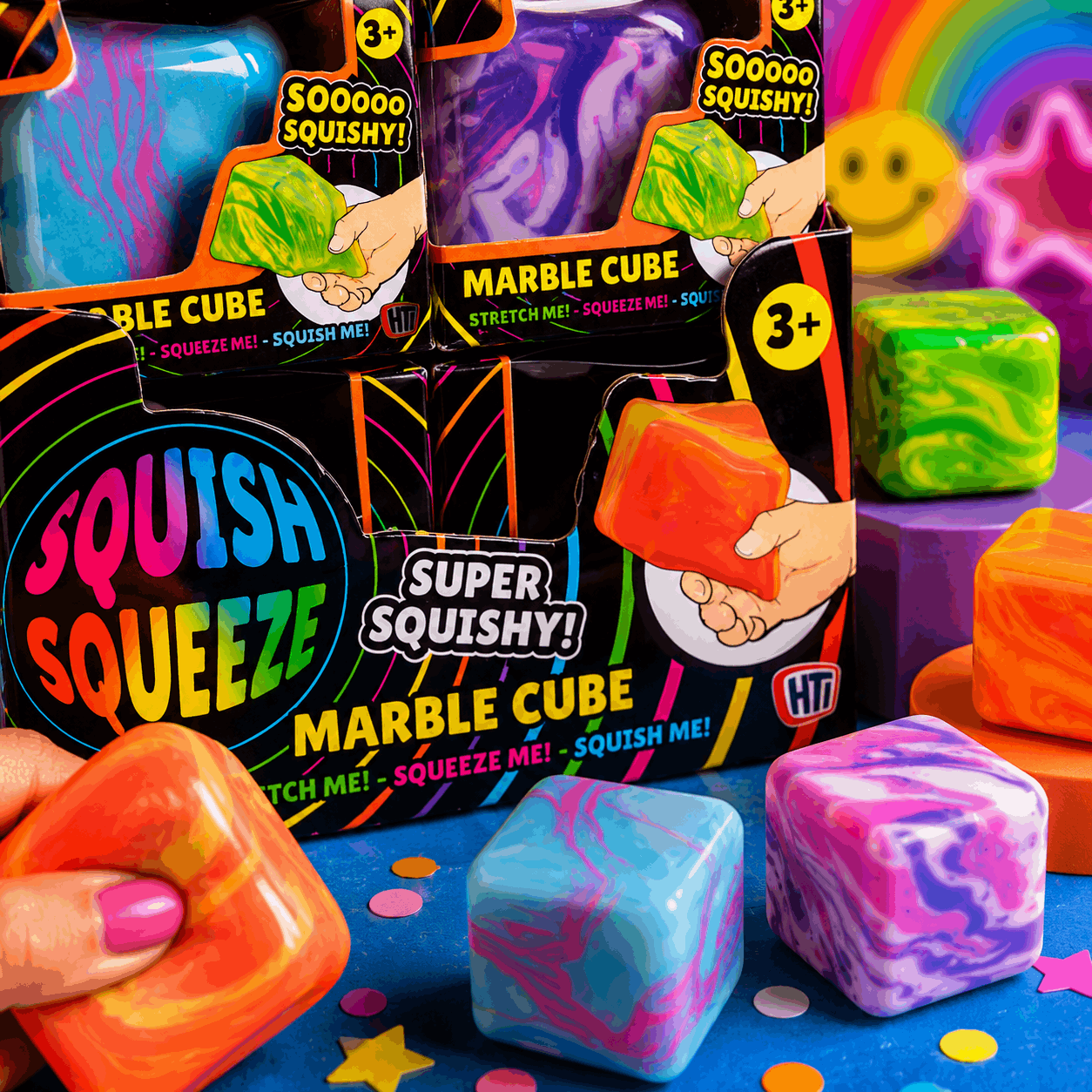 Marble Cube Squish Fidget Toy | Maltose Sensory Stress Relief Cube
