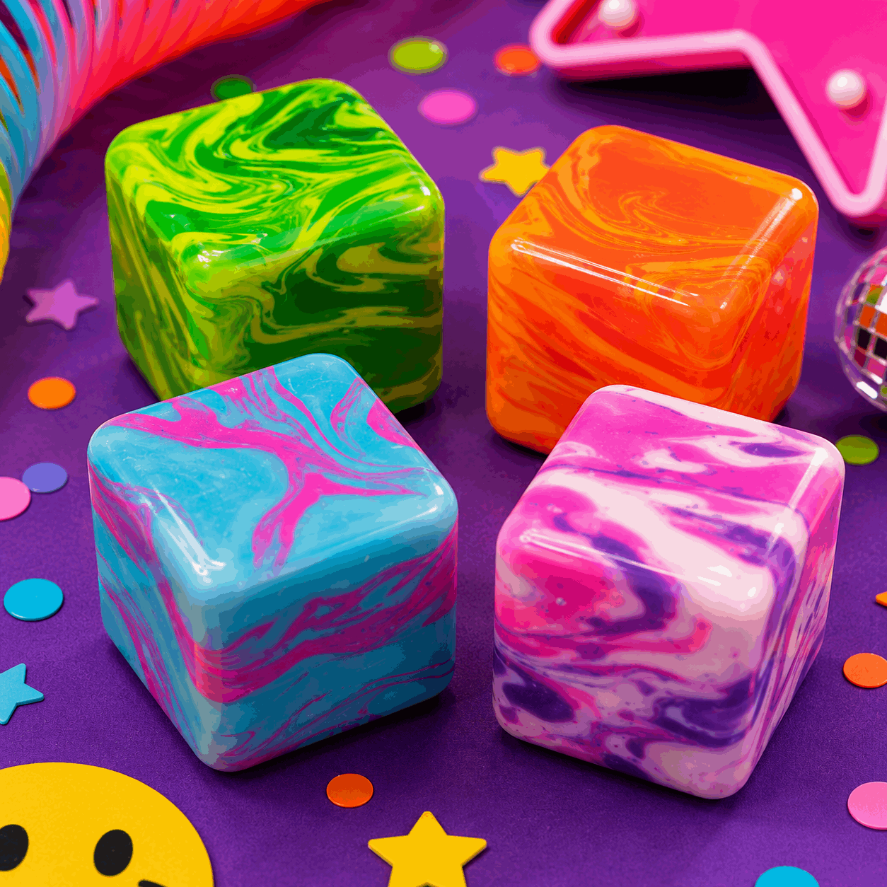 Marble Cube Squish Fidget Toy | Maltose Sensory Stress Relief Cube