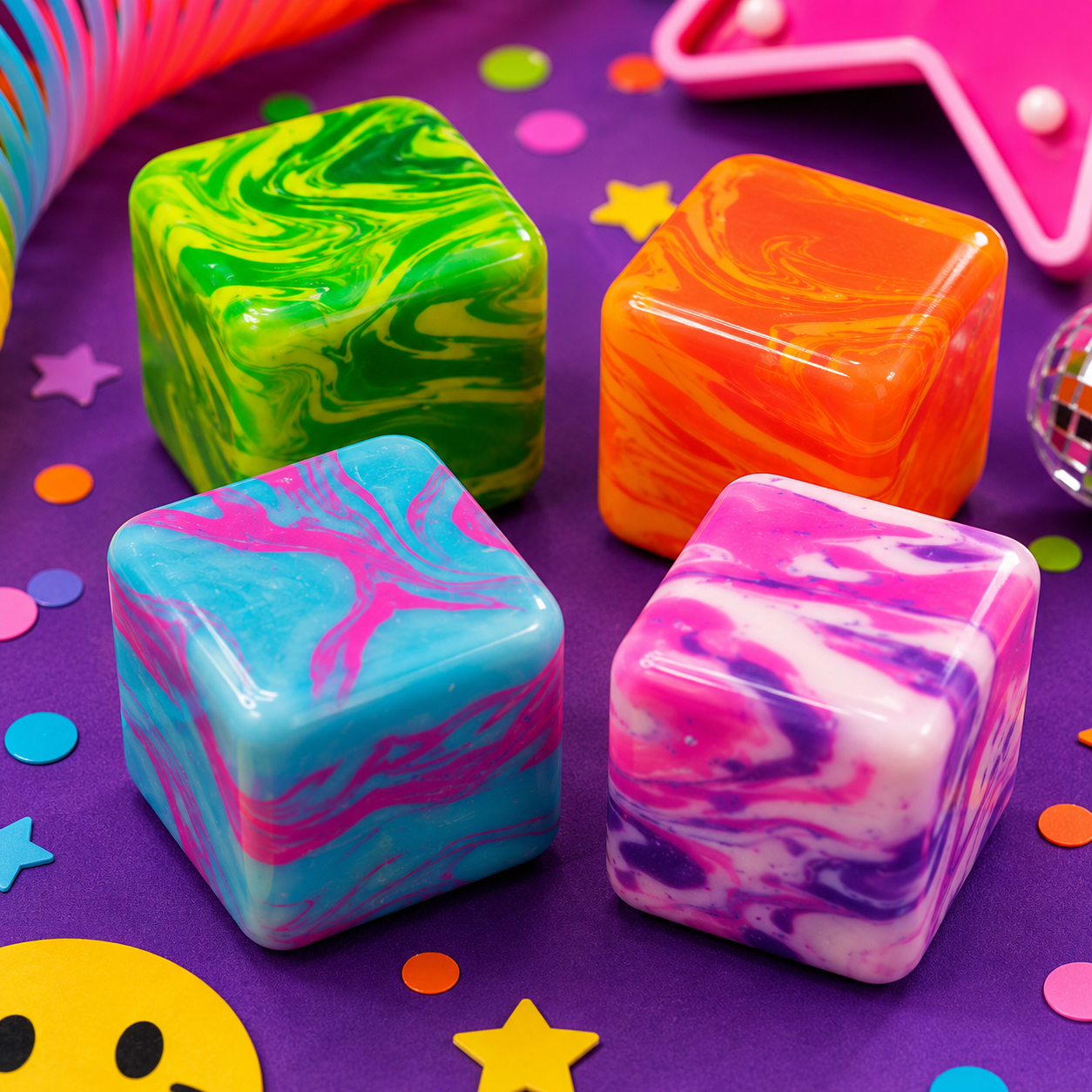 Marble Cube Squish Fidget Toy | Maltose Sensory Stress Relief Cube