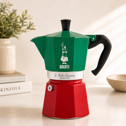 Bialetti Moka Express Tricolore Italia | Italian Stovetop Espresso Coffee Maker