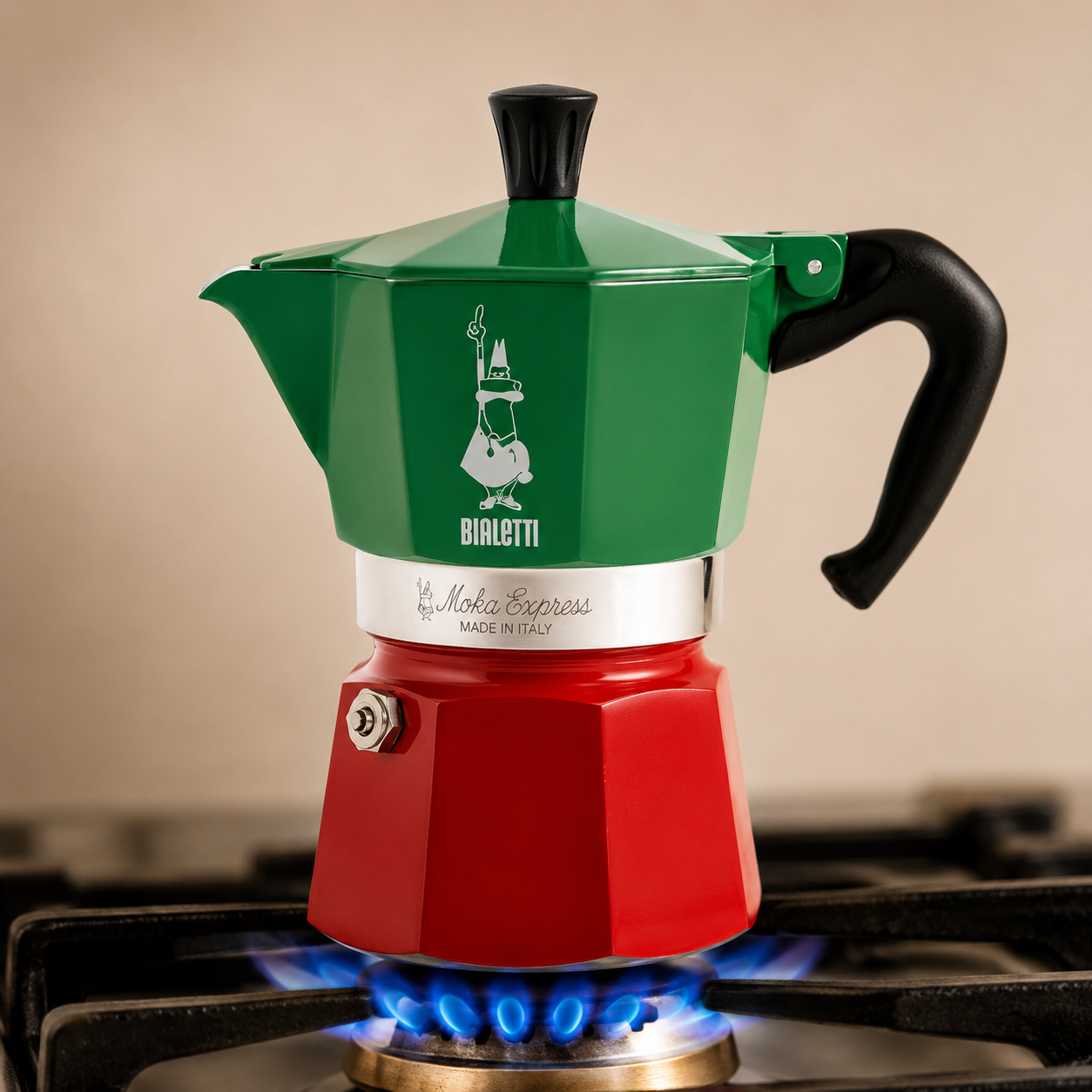 Bialetti Moka Express Tricolore Italia | Italian Stovetop Espresso Coffee Maker