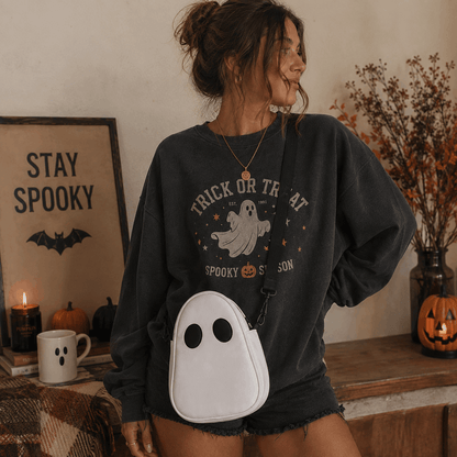 Vintage Halloween Ghost Crossbody Bag | Spooky Shoulder Handbag for Women