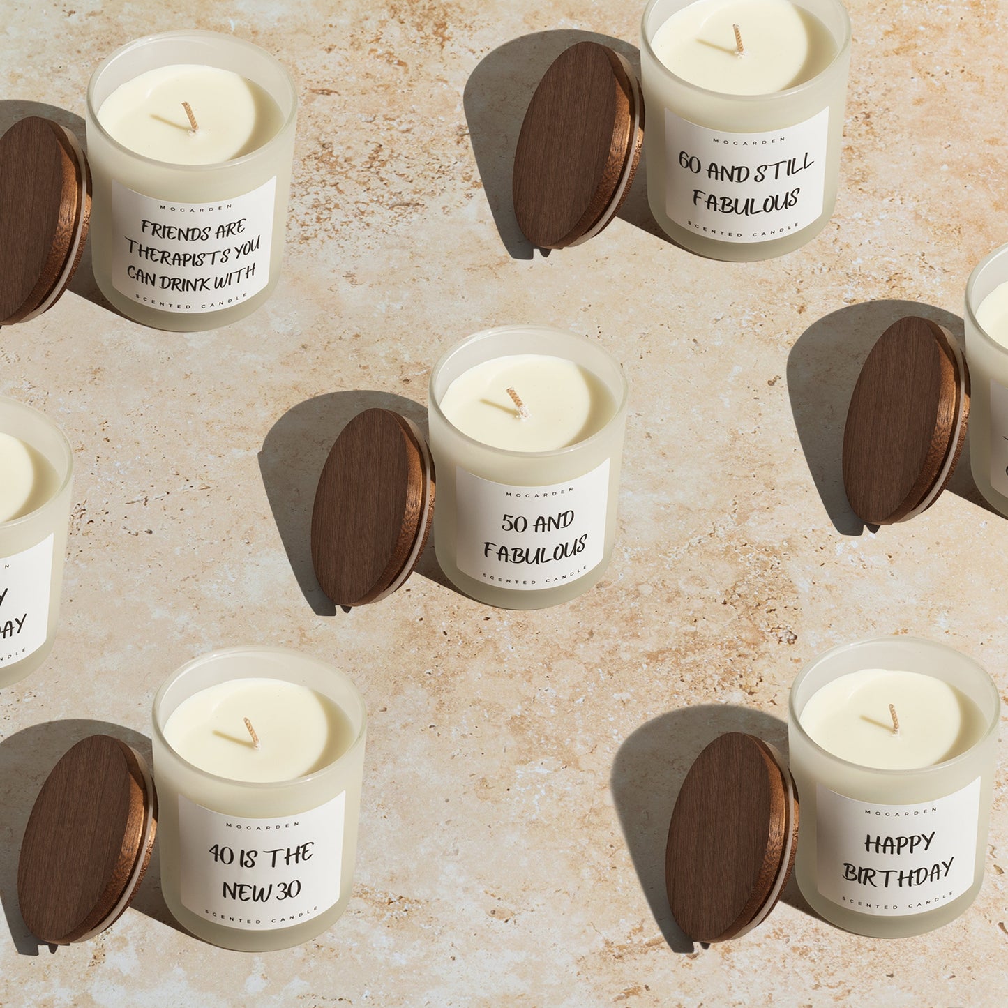 Mogarden Mr and Mrs Gift Candle - Luxury Scented Vanilla Candle Natural Soy 220g