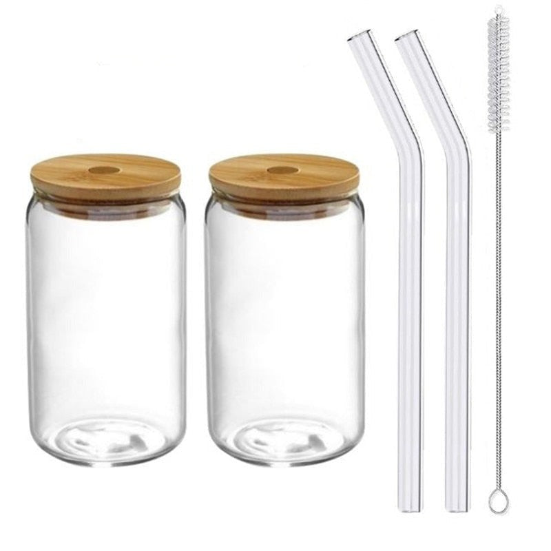 High Borosilicate Glass Cup With Bamboo Lid and Straw - Mugs from Dear Cece - Just £12.99! Shop now at Dear Cece