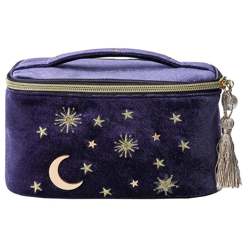 Navy Velvet Cosmic Cosmetic Bag