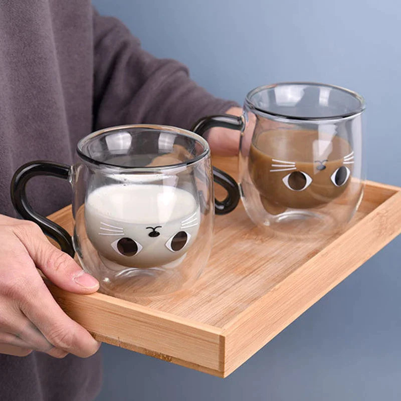 Cartoon Upside Down Cat Glass Mug - Mugs from Dear Cece - Just £18.99! Shop now at Dear Cece