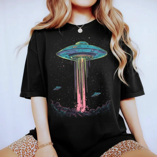 Trippy 90s Psychedelic UFO T-Shirt