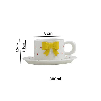 Quilted Bowtie Ceramic Coffee Mug - Mugs from Dear Cece - Just £19.99! Shop now at Dear Cece