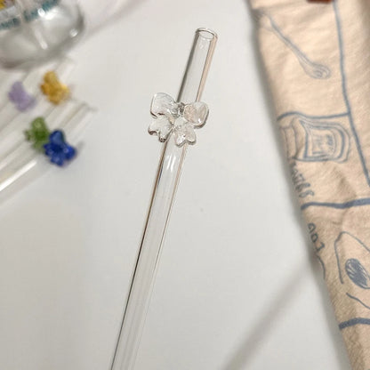 Bowtie Handmade Glass Straw