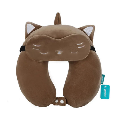 Cat Travel Neck Pillow and Sleep Mask - Travel Pillow from Dear Cece - Just £17.99! Shop now at Dear Cece