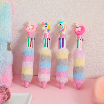 2PCS 6 Colour Fluffy Unicorn Ball-point Pen - Pens from Dear Cece - Just £7.99! Shop now at Dear Cece