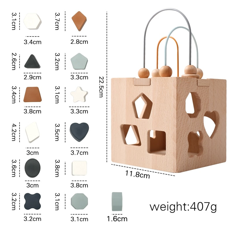 Wooden Multifunctional Five-in-one Baby Toy (Montessori)