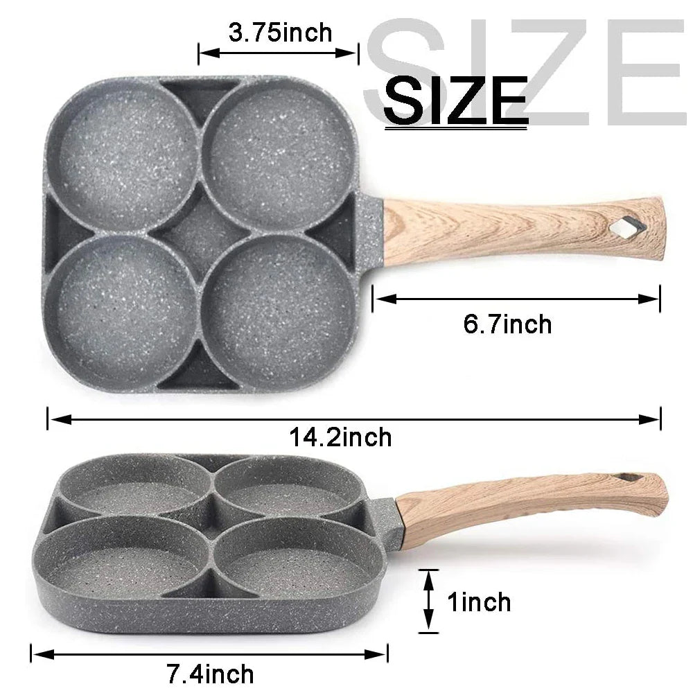 Non-Stick 4 Hole Thickened Egg Pan - kitchen Accessories from Dear Cece - Just £24.99! Shop now at Dear Cece