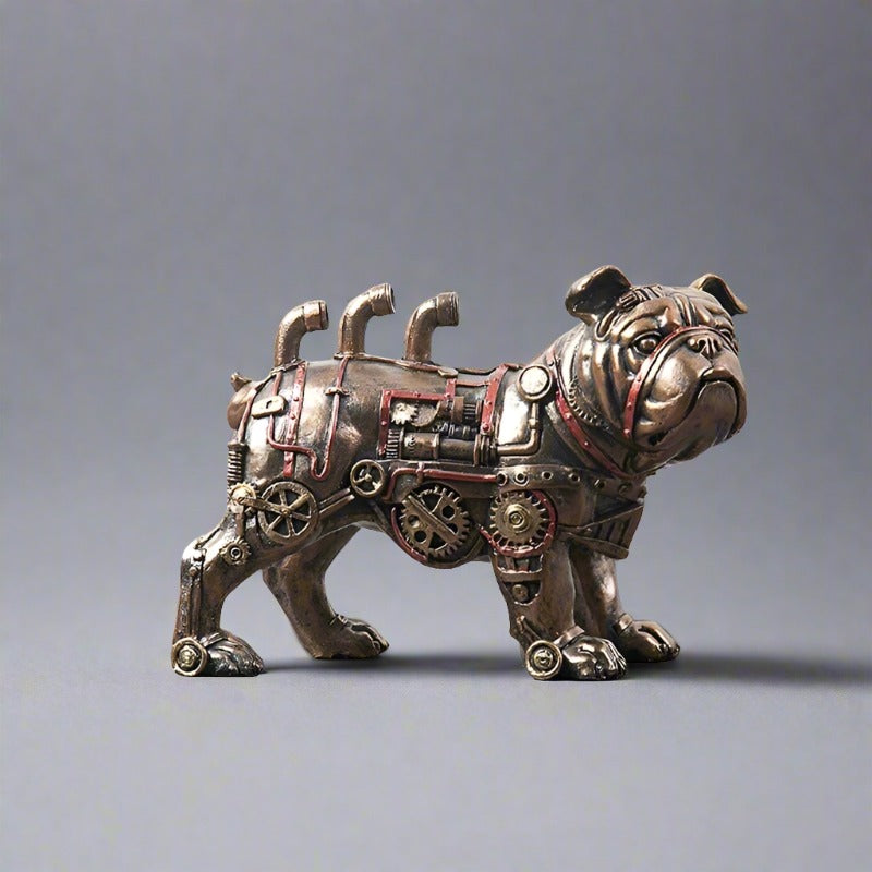bulldog steampunk figurine