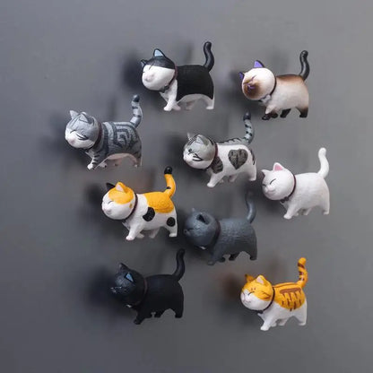 3D Cat Fridge Magnets all together