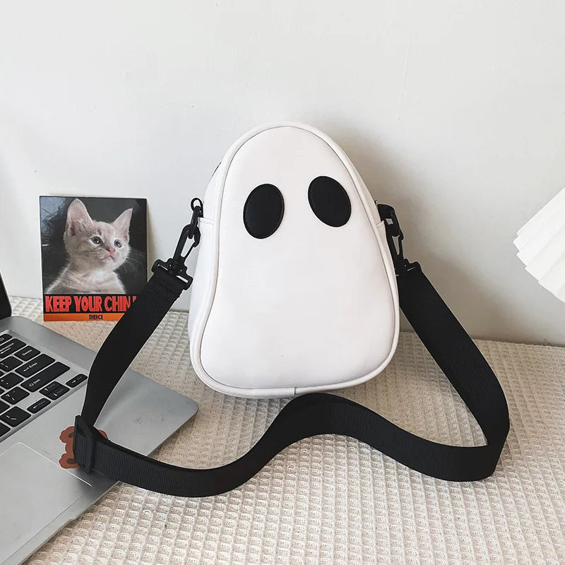 White Vintage Halloween Ghost Crossbody Bag