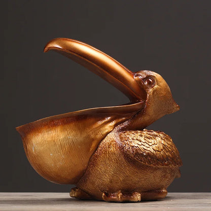 Bronze Vintage Pelican Bird Ornament