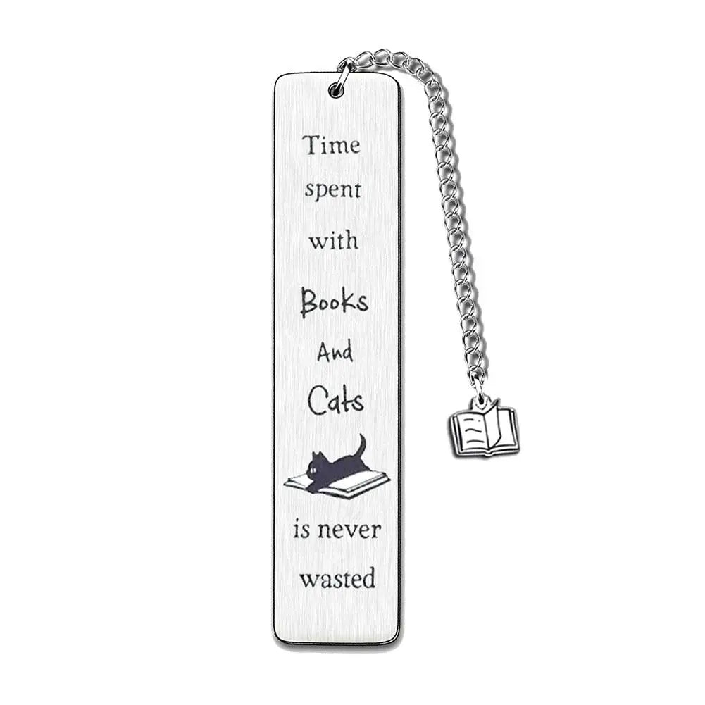 Stainless Steel Books and Cats Bookmark - Bookmarks from Dear Cece - Just £8.99! Shop now at Dear Cece