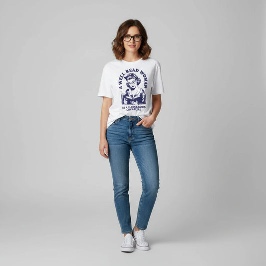 Well Read Woman Book Lovers T Shirt product shot