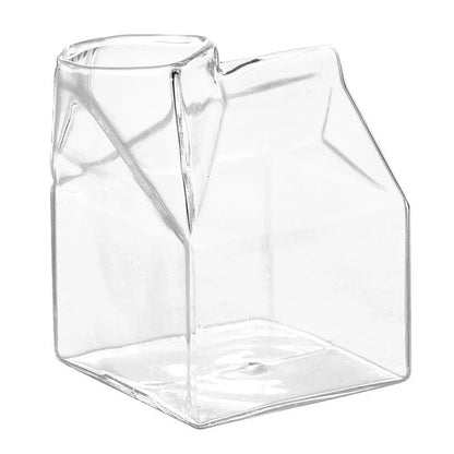 Milk Carton Mini Glass Milk Jug