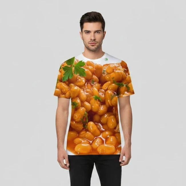 ugly t-shirt baked beans printed graphic tee
