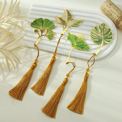 plant bookmark with tassels